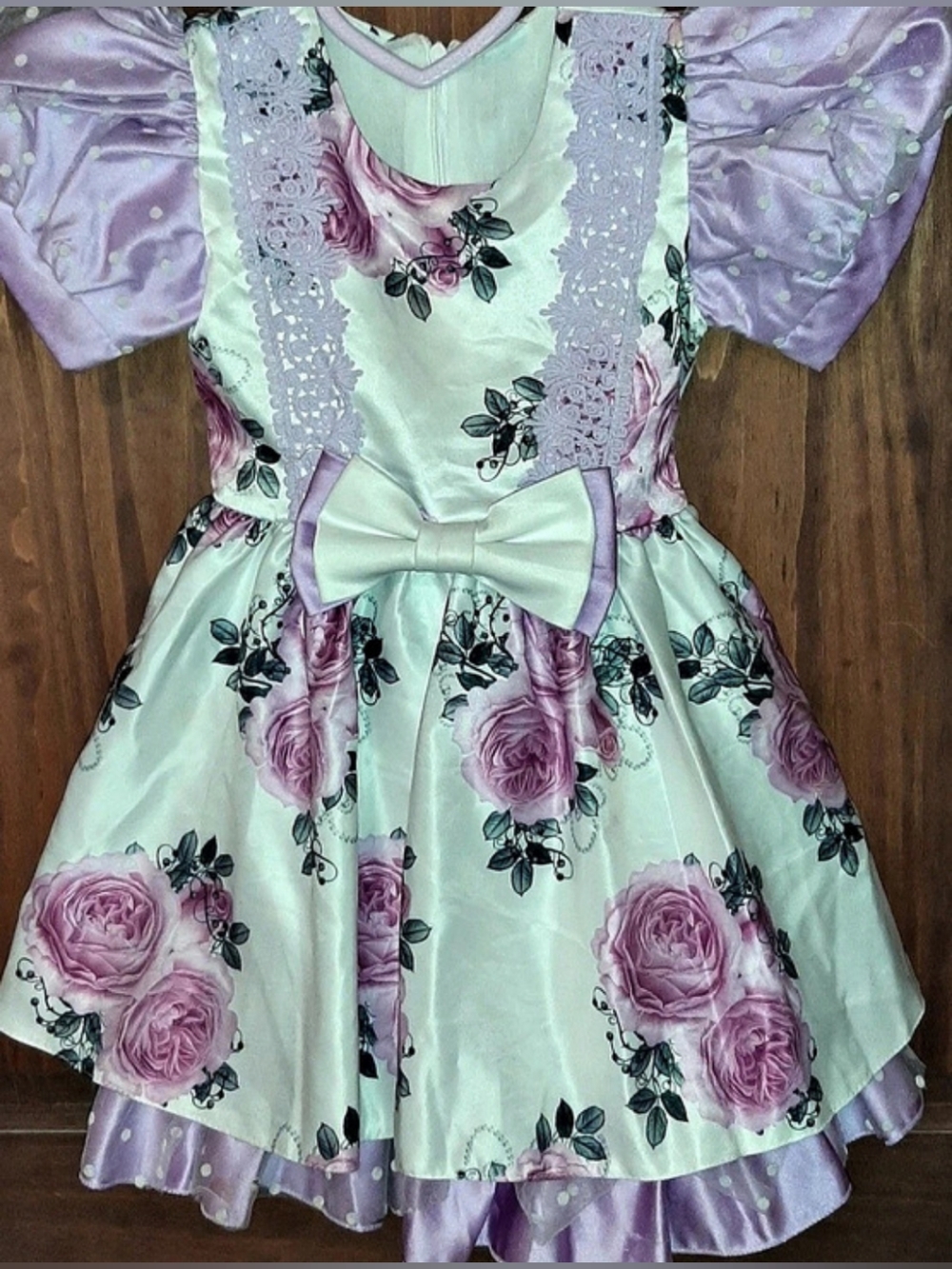 Boutique Lavender Rose Floral Special Occasion Dress Size 100 3T/4T